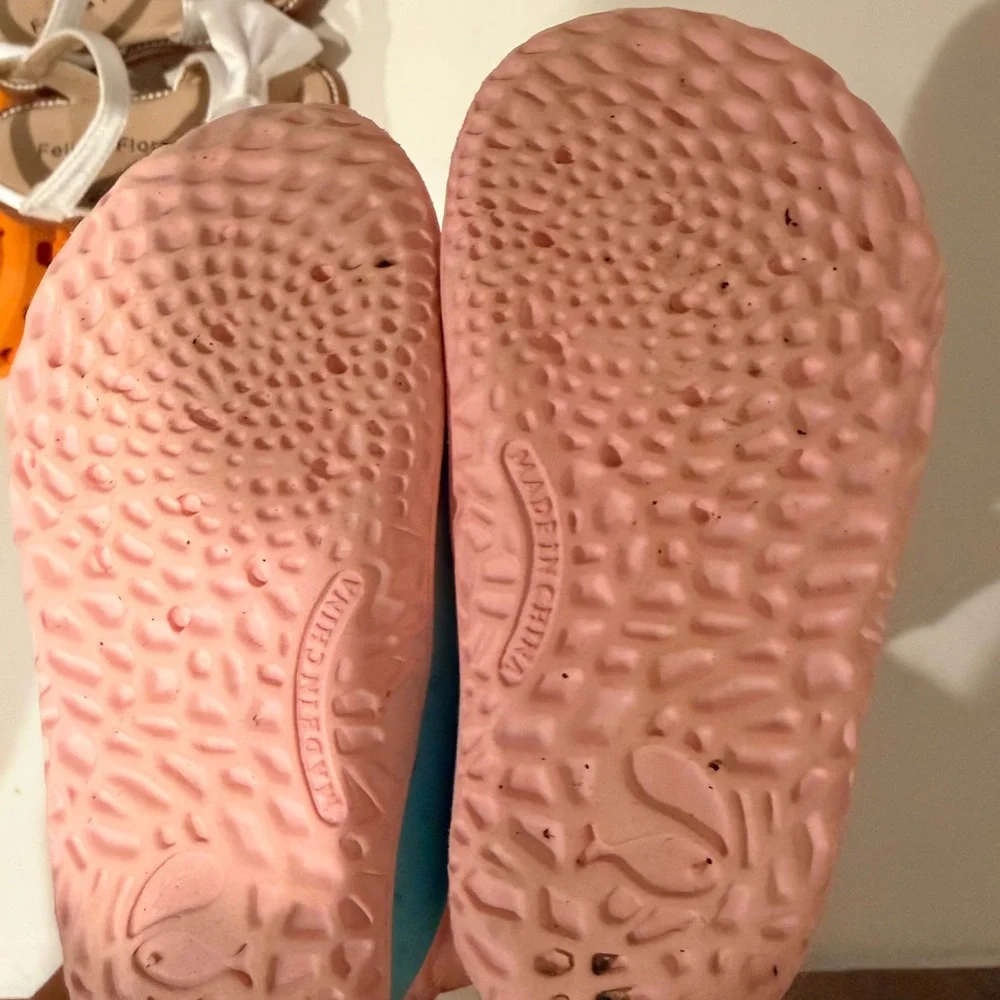 Aqua and Pink toddler swim shoes